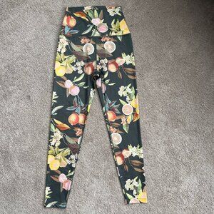 Beyond Yoga Black Floral & Fruit High-Waist Leggings